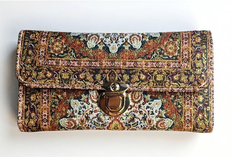 Graceful Ladies' Fabric Embroidered Clutch