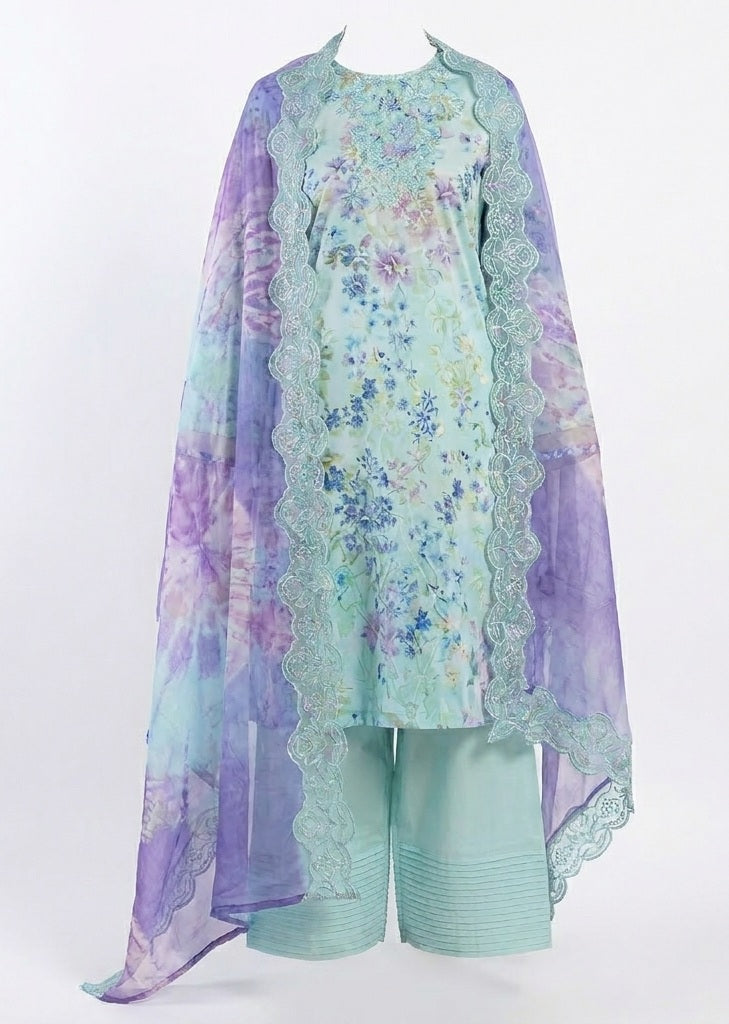 Authentic Gulraiz by Gull Jee - Unstitched 3-Piece Embroidered Lawn Suit (Mint Green)